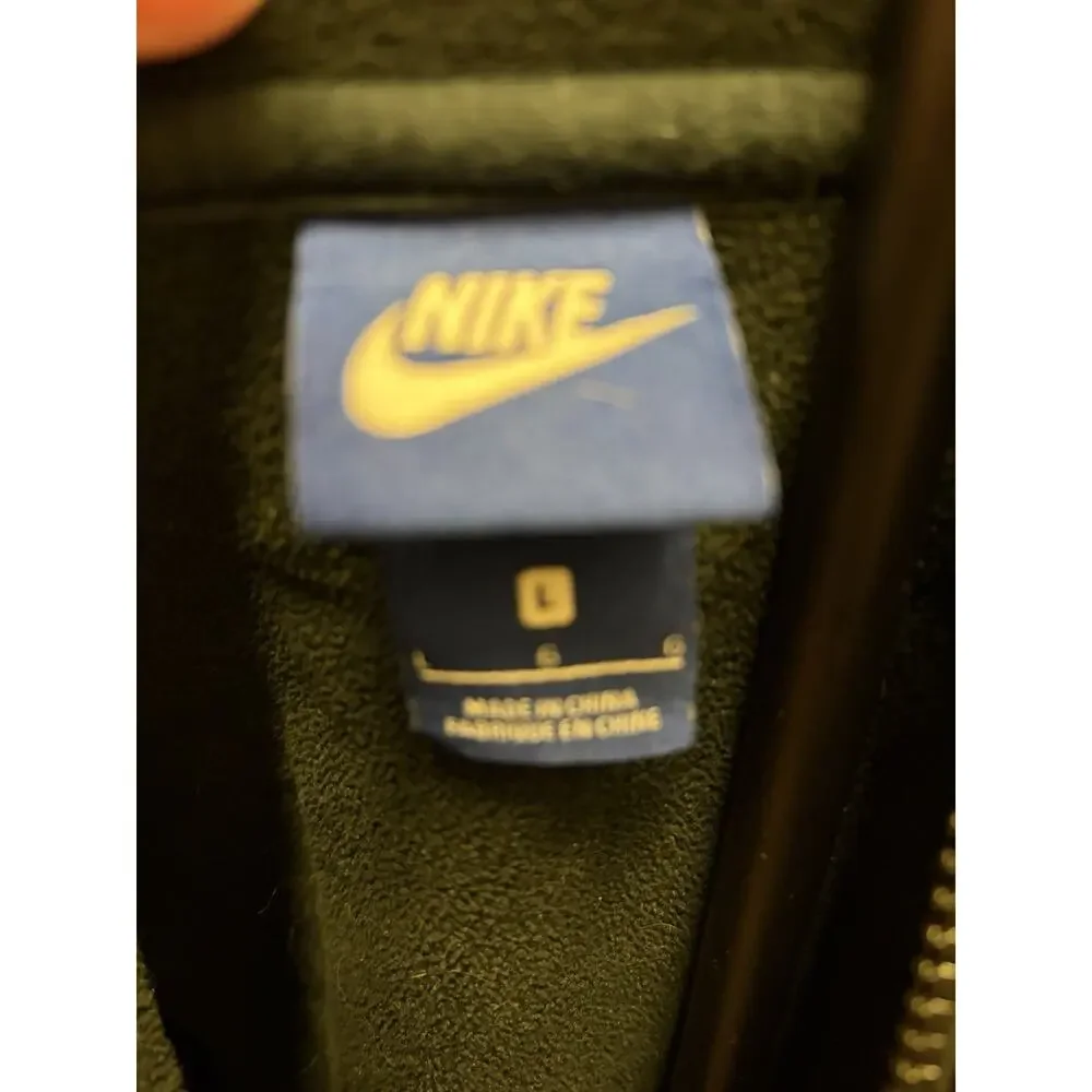 Nike Full Zip Hoodie Jacket Men’s Large Black Windbreaker Fleece Hybrid Swoosh - Picture 9 of 10